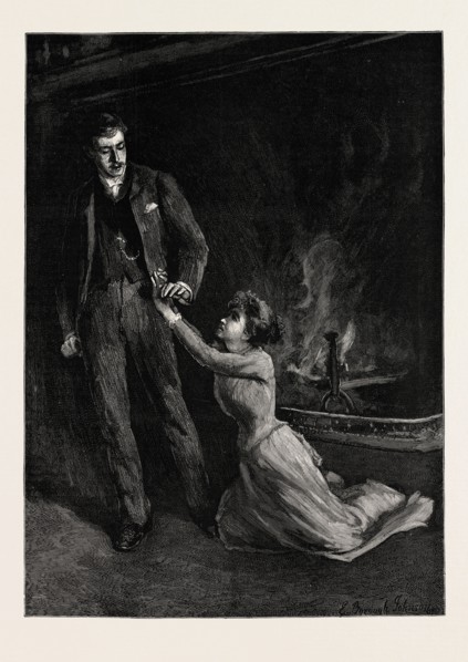 "She slid down upon her knees beside his foot... 'In the name of Heaven, forgive me!' she
