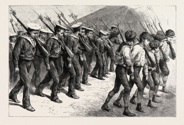 YOUNG BRAZIL, CADETS MARCHING THROUGH THE STREETS OF RIO DE JANEIRO
