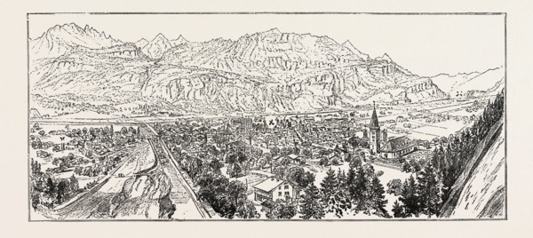 MEIRINGEN, IN THE CANTON OF BERNE, SWITZERLAND, WHICH HAS BEEN DESTROYED BY FIRE