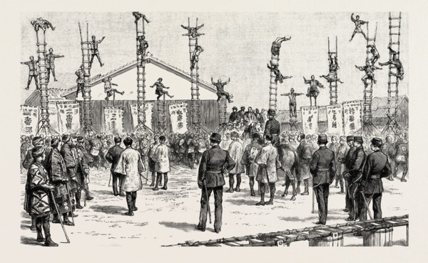 THE JAPANESE FIRE BRIGADE: JAPANESE FIREMEN AT THEIR EXERCISES