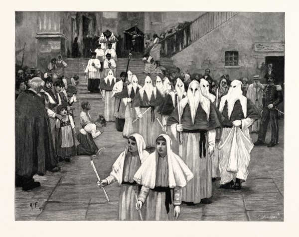 A FUNERAL IN THE ISLAND OF CAPRI, SOUTHERN ITALY: Most of the people belong to the Society of the