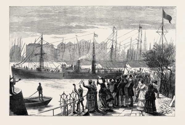 THE SEARCH FOR DR. LIVINGSTONE: THE "ABYDOS" LEAVING THE LONDON DOCKS