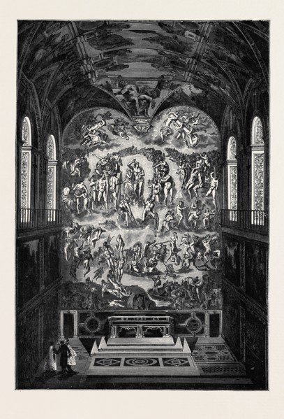 ROME: "THE LAST JUDGMENT," BY MICHAEL ANGELO, IN THE SISTINE CHAPEL