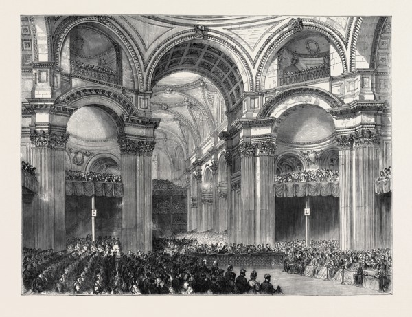 ST. PAUL'S: VIEW UNDER THE DOME DURING THE SERVICE, LONDON