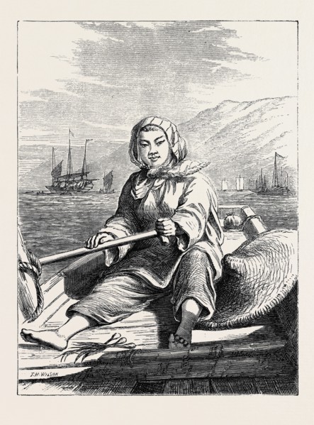 THE DUKE OF EDINBURGH'S COLLECTION AT THE SOUTH KENSINGTON MUSEUM, LONDON: A BOAT GIRL AT CANTON