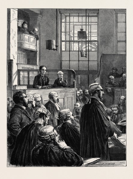 A SKETCH AT THE CENTRAL CRIMINAL COURT DURING THE LATE TRIAL OF O'CONNOR
