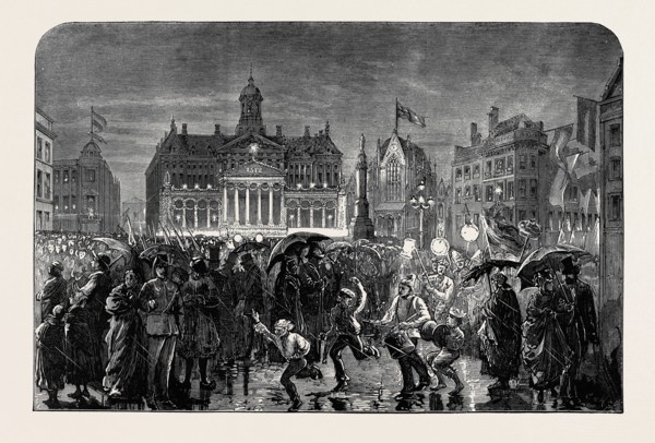 THE TERCENTENARY OF DUTCH INDEPENDENCE: THE REJOICINGS AT AMSTERDAM: THE ILLUMINATIONS ON THE DAM