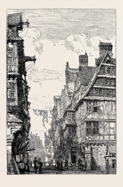 THE JUDENGASSE AT FRANKFORT-ON-THE-MAIN, SCENE OF THE LATE CATASTROPHE