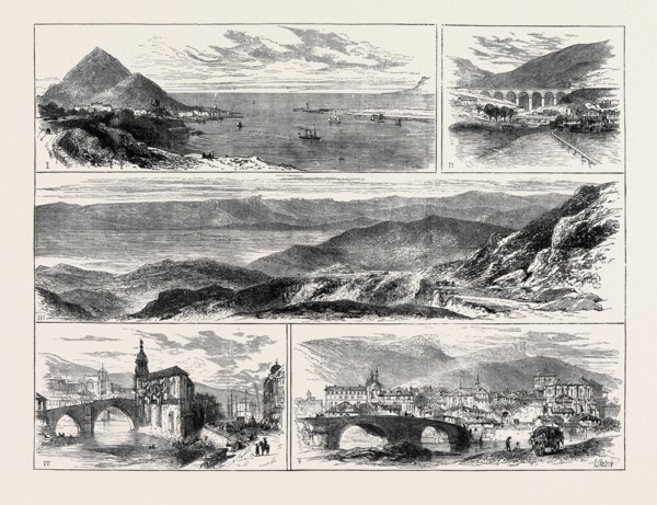THE CARLIST INSURRECTION IN SPAIN, VIEWS FROM THE SCENE OF ACTION: 1. PORTUGALETTE NEAR BILBAO; 2.