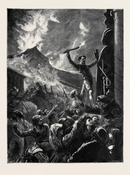 MOUNT VESUVIUS: THE NEAPOLITAN POPULACE ATTACKING SAN GENNARO