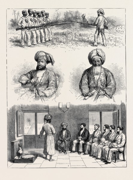 THE LIVINGSTONE EXPEDITION: 1. DRILLING NASIK BOYS AT ZANZIBAR; 2. H.H. SAYID BERGASH, SULTAN OF