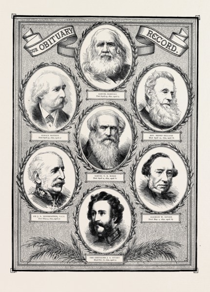 OBITUARY RECORD: SAMUEL BAMFORD, Died April 13, 1872, aged 84; SAMUEL T.B. MORSE, Died April 2,