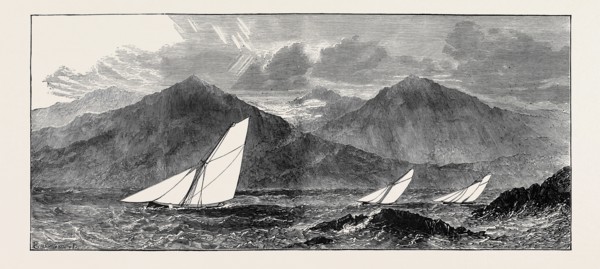 THE CLYDE YACHT CLUB: VESSELS WEATHERING THE GARROCH HEAD, BUTE