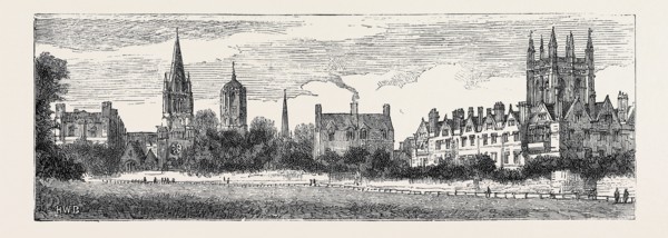 OXFORD: CHRIST CHURCH AND MERTON FROM CHRIST CHURCH MEADOW