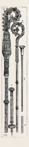 OXFORD: PASTORAL STAVES: A. Pastoral Staff of William of Wykeham at New College; B. Foot of the