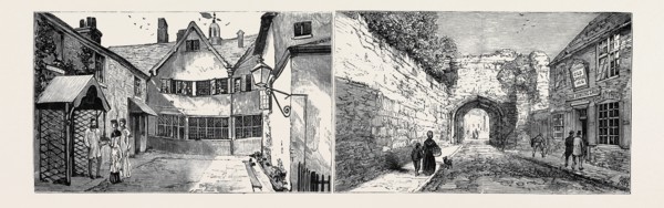 LEICESTER: THE OLD TOWN HALL (LEFT), THE CASTLE YARD (RIGHT)