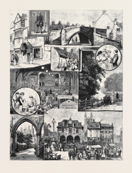 THE INDUSTRIAL EXHIBITION AT PETERBOROUGH, SKETCHES IN AND AROUND THE TOWN: 1. Porch of the Swan