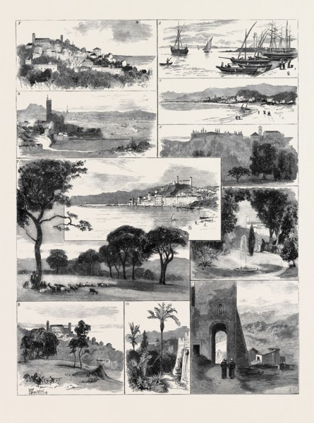 SKETCHES AT CANNES: 1. Cannes from Hill on West Side; 2. The Quay; 3. St. Raphael, near FrÃƒÂ©jus;