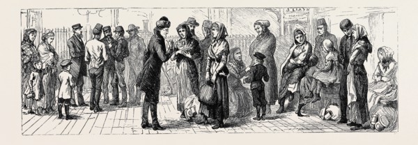 SCANDINAVIAN EMIGRANTS AT THE RAILWAY STATION