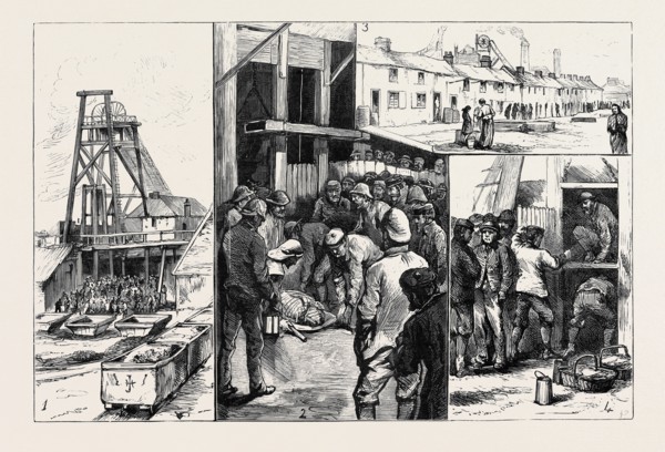 THE FATAL EXPLOSION AT TRIMDON COLLIERY, DURHAM: 1. The Gear at the Shaft-mouth; 2. Scene at the