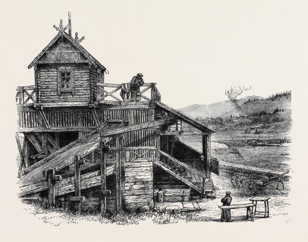 SIBERIA: GOLD MINE AND WASHING-HOUSE AT KARA