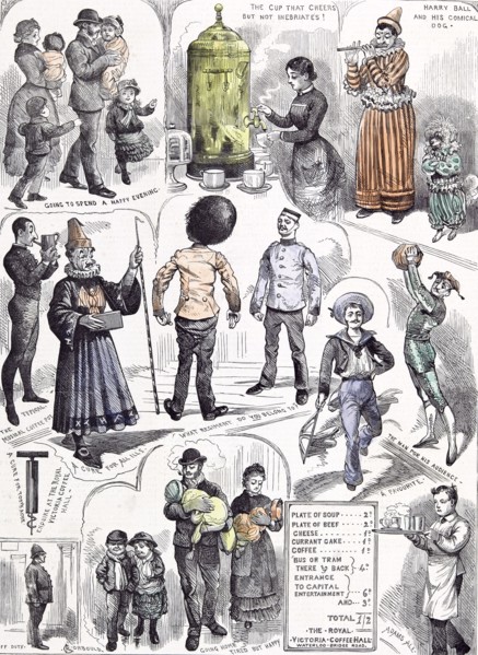 At the Royal Victoria Coffee Hall, Waterloo Road, South London, 19th century, Parents; happy