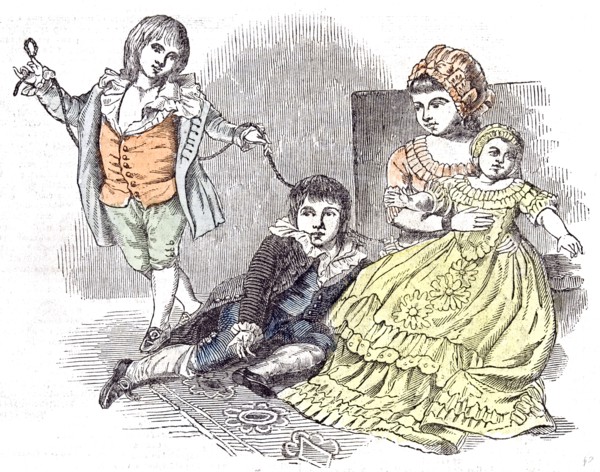 Prince Augustus Frederick in 1843, children playing; joy; fun; interior; amusing; enjoyable; merry;