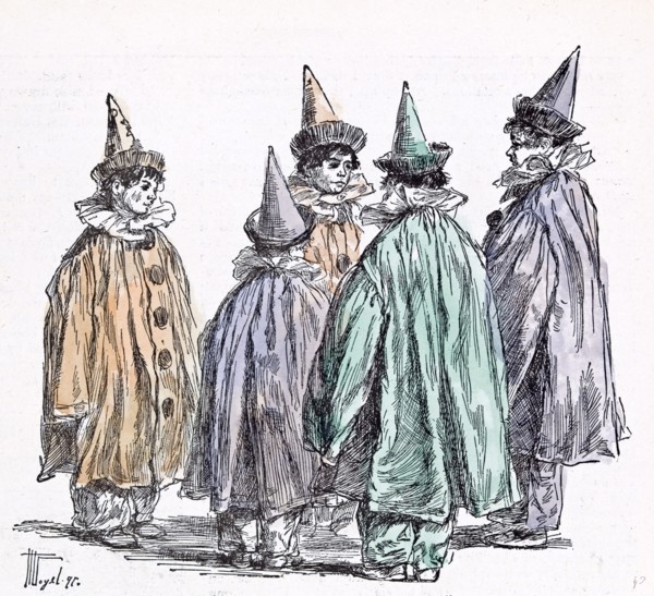 Fancy dress ball in 1892, Britain, fancy dress; fun; clown; merrymaking; merry; festival;