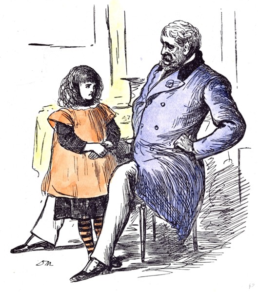 Girl with Grandfather, 1873, grandpapa; paterfamilias; at home; family; pretty girl; grand'pa;