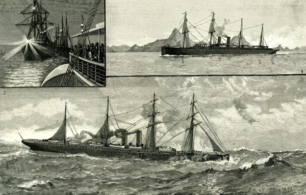 Steam Ship Ormuz, Australia to England, 1887, on the voyage from Australia, In the Suez canal,