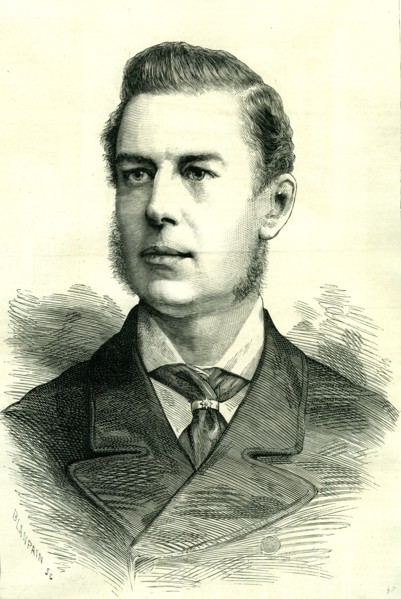Joseph Chamberlain, 1885, U.K., liberal statesman, attracting much attention, born 1836