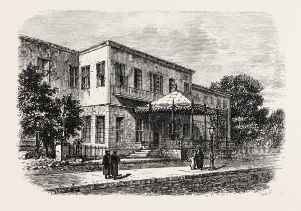 Shephard's hotel.  Egypt, engraving 1879
