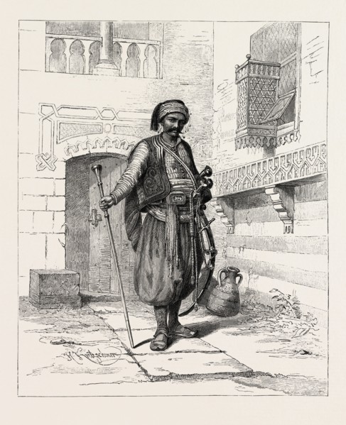 MOHAMMED SELIM, KAWASS OF THE AUSTRIAN CONSULATE.  Egypt, engraving 1879