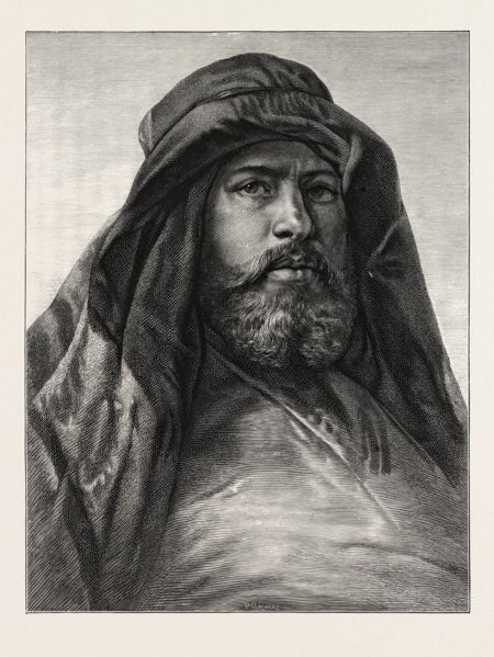 AHHMED-ABOO NABBOOT, THE DRAGOMAN. Egypt, engraving 1879