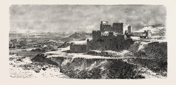 DESERTED KOPTIC MONASTERY AT ASSOLIAN. Egypt, engraving 1879