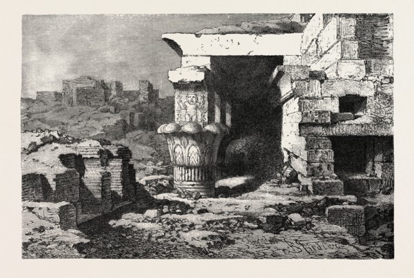 MAMISI, OR PLACE OF BIRTH OF DENDERA. Egypt, engraving 1879