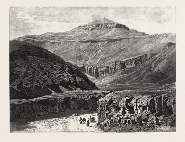 ENTRANCE TO THE VALLEY OF THE TOMBS OF THE KINGS. Egypt, engraving 1879