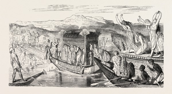 VOYAGE TO THE NEKROPOLIS. Egypt, engraving 1879