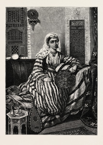 ALMAS, A DISTINGUISHED AHAB SINGER. Egypt, engraving 1879