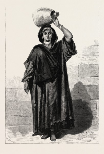 FELLAH WOMAN. Egypt, engraving 1879