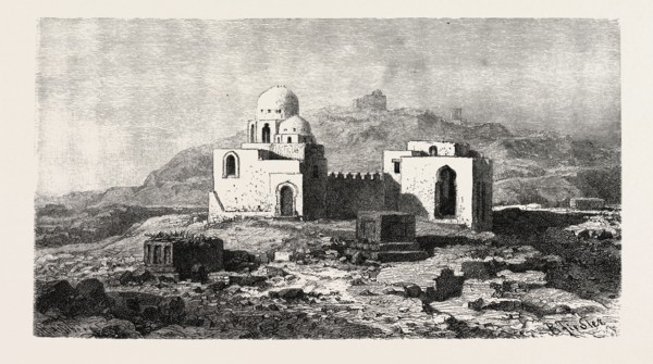 MOSQUE-TOMB NEAR ASSOUAN. Egypt, engraving 1879
