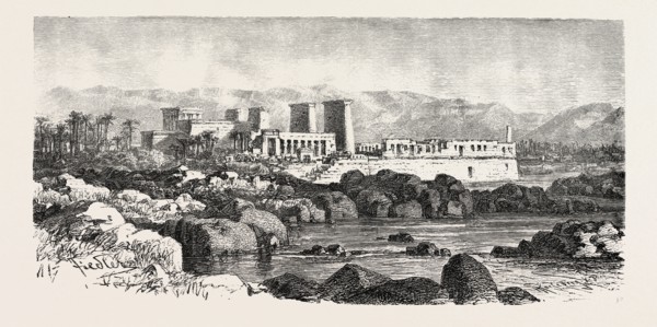 PHILAE. Egypt, engraving 1879