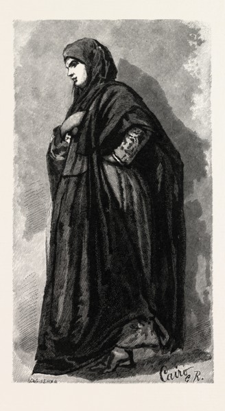 KOPTIC WOMAN GOING TO CHURCH. Egypt, engraving 1879