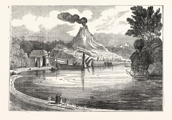 REPRESENTATION OF MOUNT VESUVIUS, AT THE SURREY ZOOLOGICAL GARDENS, UK, britain, british, europe,