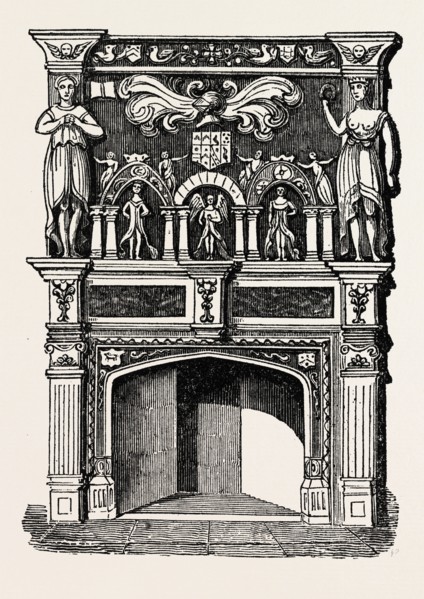 Chimney piece at Rugge Hall, Norfolk, UK