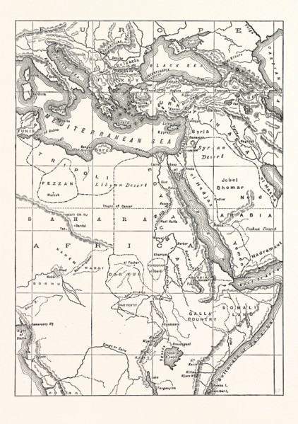 MAP OF SOUTH EASTERN EUROPE, WESTERN ASIA, AND NORTHERN AND CENTRAL AFRICA