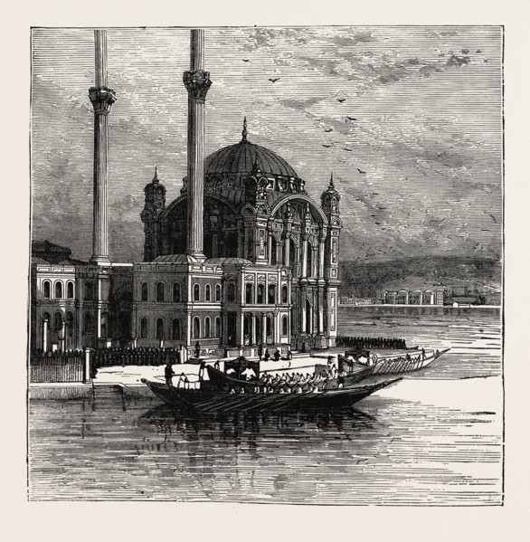 THE SULTAN AT THE MOSQUE OF ST. SOPHIA. Hagia Sophia, the Church of the Holy Wisdom in Istanbul,