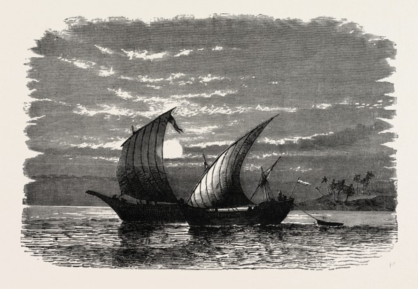 ARAB DHOWS ON THE RED SEA. Dhow is the generic name of a number of traditional sailing vessels with