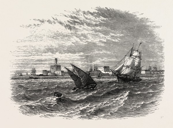 VIEW OF ALEXANDRIA (FROM THE SEA). Egypt, on the coast of the southern Mediterranean