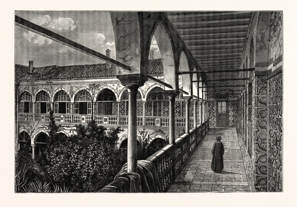 A GALLERY IN THE PALACE AT CONSTANTINE, ALGERIA